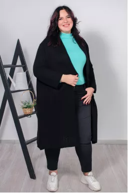 Длинный вязаный кардиган супер батал