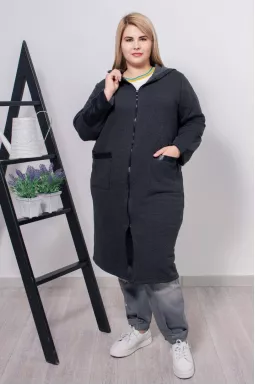 Кардиган длинный с принтом на спине супер батал