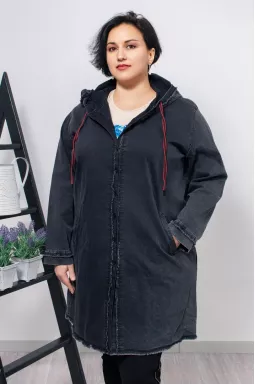 Кардиган джинсовий довгий супер батал