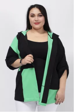 Двокольорова трикотажна кофта з майкою великих розмірів