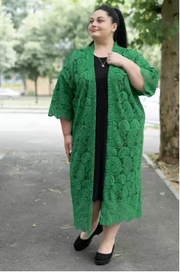 Мереживний довгий кардиган супер батал