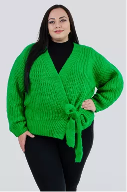 Кардиган короткий в'язаний на запах з зав'язками універсальний розмір