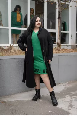 Кардиган трикотажный на флисе с молнией супер батал