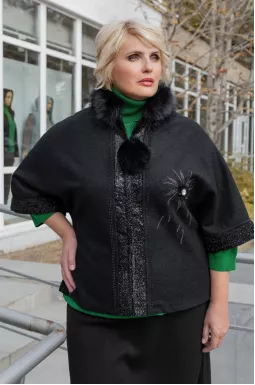 Елегантний кардиган з коміром і прикрасою супер батал