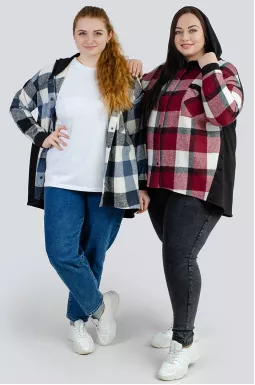 Кардиган с капюшоном больших размеров