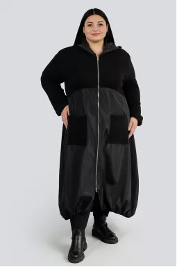 Кардиган длинный футер/плащевка больших размеров