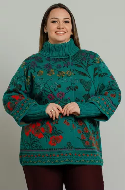 Кардиган вязанный в принт больших размеров