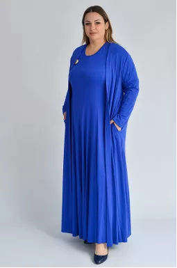 Кардиган длинный с разрезами больших размеров