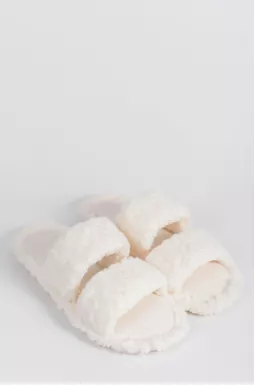 Домашние тапочки без задника молочного цвета больших размеров