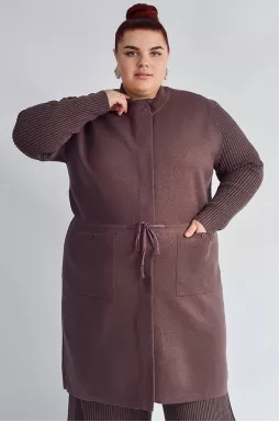 Кардиган без рукавов с люрексовым блеском больших размеров