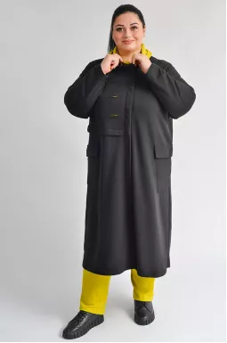 Черный кардиган с контрастными светоотражающими элементами больших размеров