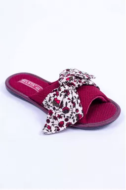 Комнатные тапочки с цветочным бантом больших размеров