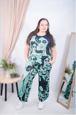 Костюм с принтом батал