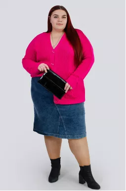 В'язаний короткий кардиган на ґудзиках РОЗМІРИ 54-68