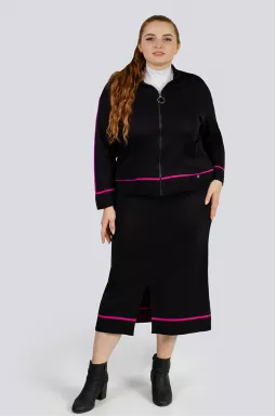 Костюм вязаный мастерка+юбка больших размеров