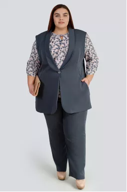 Брючный костюм с жилетом больших размеров