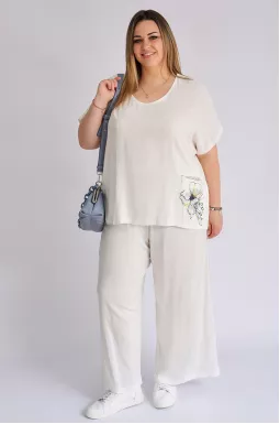 Костюм льняной брючный больших размеров