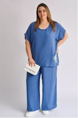 Костюм льняной брючный больших размеров