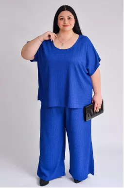 Брючный костюм из жатки больших размеров