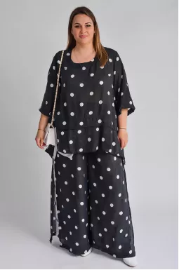 Костюм с брюками в горох больших размеров