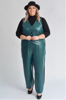 Костюм с жилетом и брюками из єкокожи больших размеров