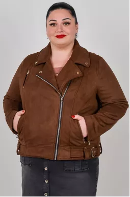 Косуха з екозамші з декоративними ремінцями великих розмірів