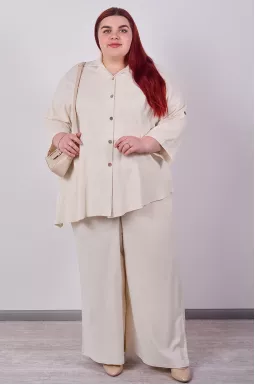 Костюм із широкими брюками в однотонному виконанні великих розмірів