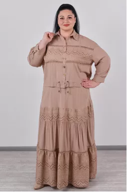 Костюм зі спідницею з ажурними оздобленням прошвою великих розмірів