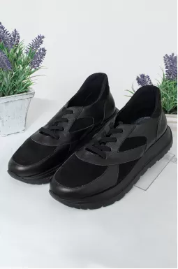 Кросівки чорні шкіра нубук великих розмірів