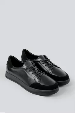 Кросівки чорні шкіра та замша великих розмірів