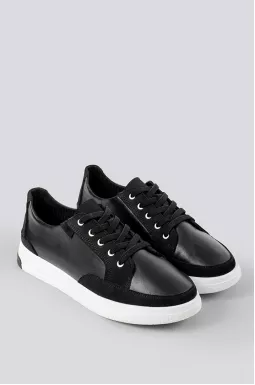 Чорно-білі кросівки на широку ніжку великих розмірів