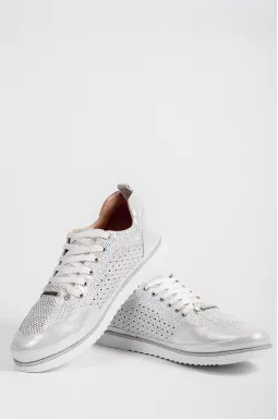 Сріблясті кросівки з перламутром великих розмірів