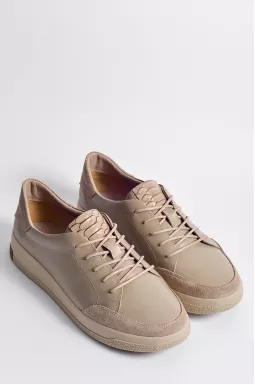 Кросівки бежеві на шнурках великих розмірів
