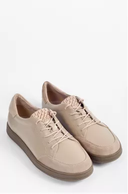 Кроссовки бежевого цвета с фактурным язычком больших размеров
