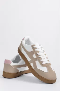Светлые кроссовки в бело-бежевых тонах больших размеров