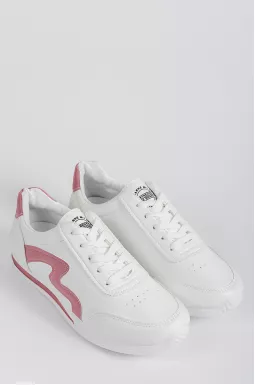 Кроссовки белого цвета с лиловыми вставками больших размеров