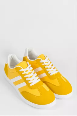 Кроссовки с контрастными вставками и шнурками больших размеров