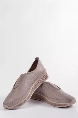 Кожаные кроссовки в цвете визон с рельефным верхом больших размеров