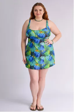 Купальник танкіні з яскравим принтом великих розмірів