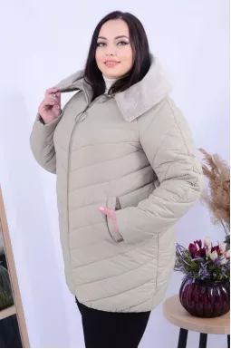 Куртка подовжена з велюровим принтом супер батал