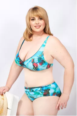 Купальник в принт морська хвиля супер батал