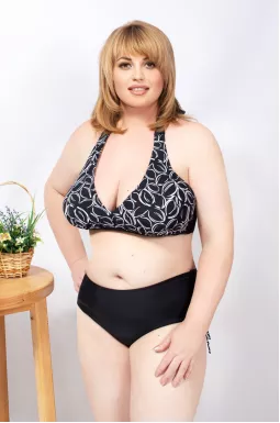 Купальник роздільний в абстрактний принт великих розмірів супер батал