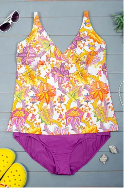 Яскравий купальник-танкіні великих розмірів