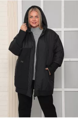 Стильная удлиненная куртка батал