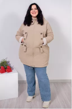 Куртка удлиненная на овчине батал