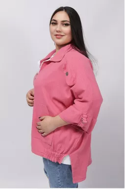 Куртка цветная джинсовая на молнии батал