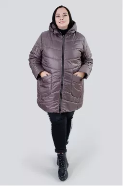 Зимова куртка з капюшоном в різних кольорах батал