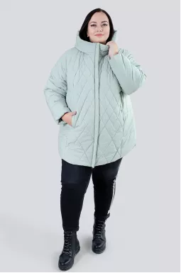 Стьобана зимова куртка з капюшоном супер батал