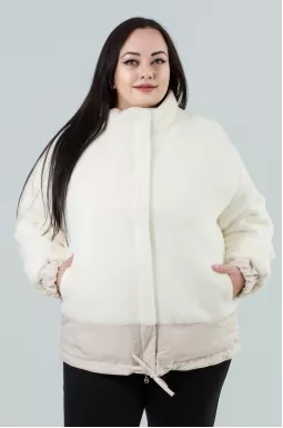 Двостороння куртка коротка плащівка та хутро супер батал