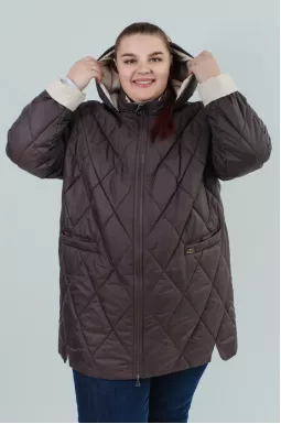 Куртка стеганная с карманами и капюшоном супер батал